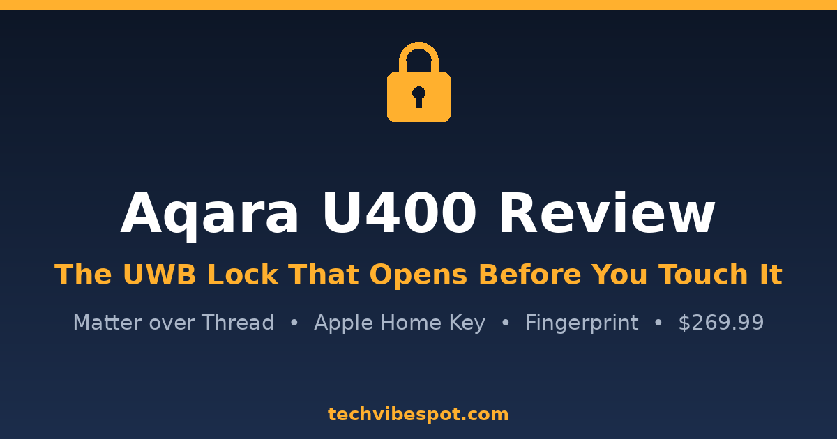 Aqara U400 review title card: the UWB smart lock that opens before you touch it, $269.99