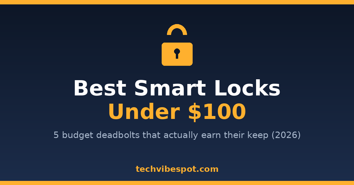 Best smart locks under $100 in 2026 - TechVibeSpot cover graphic
