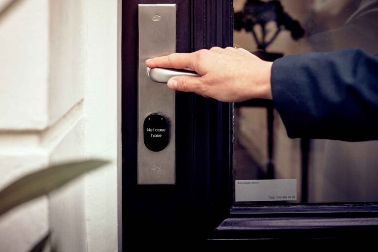 Installing a smart lock on a front door